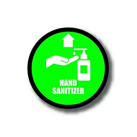 Ergomat 6in CIRCLE SIGNS Hand Sanitizer DSV-SIGN 36 #3986 -UEN